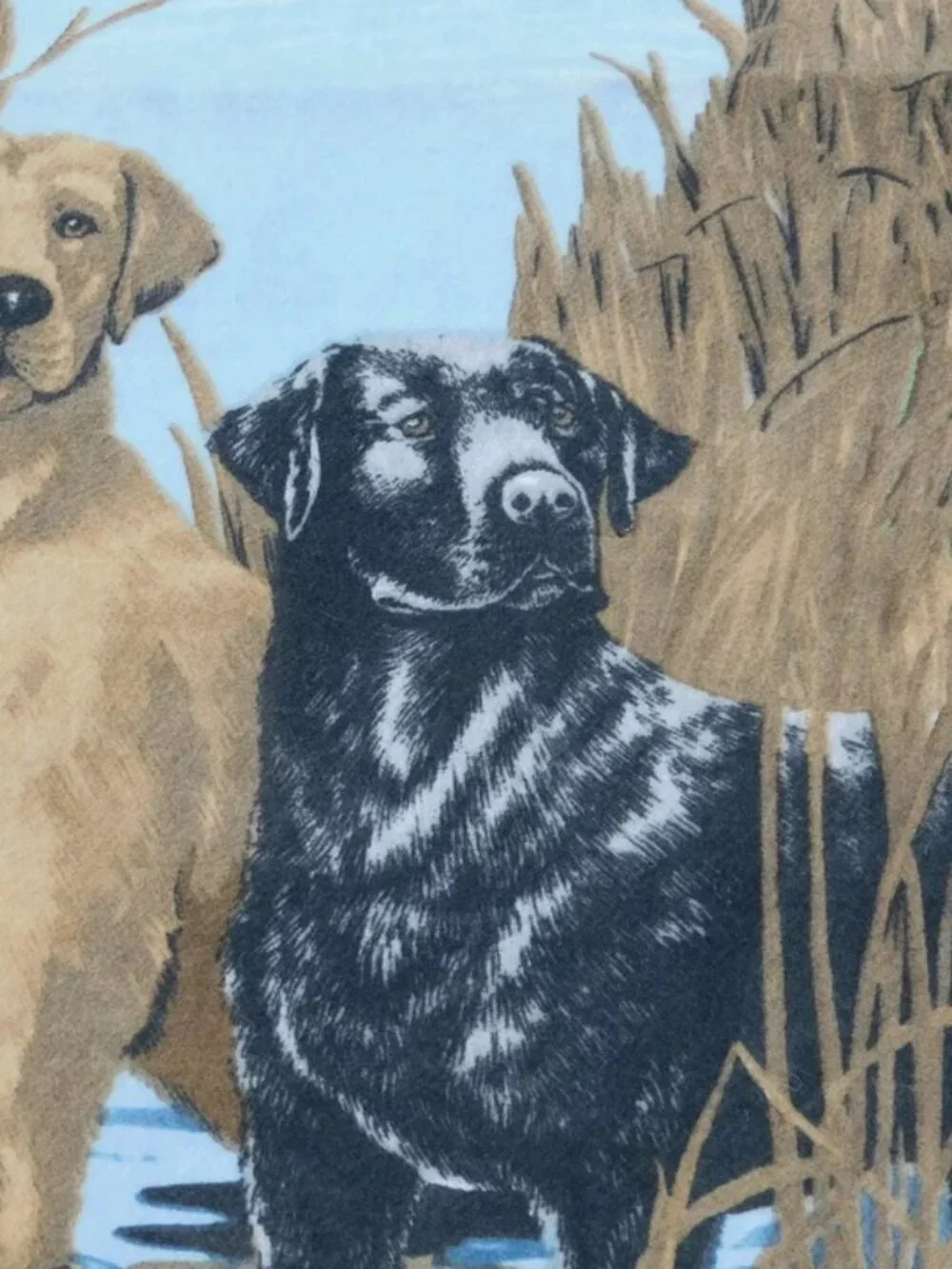 Vintage Lab Labrador Retriever Labs Hunting Theme Dog Blanket Bedding Lodge Cabi